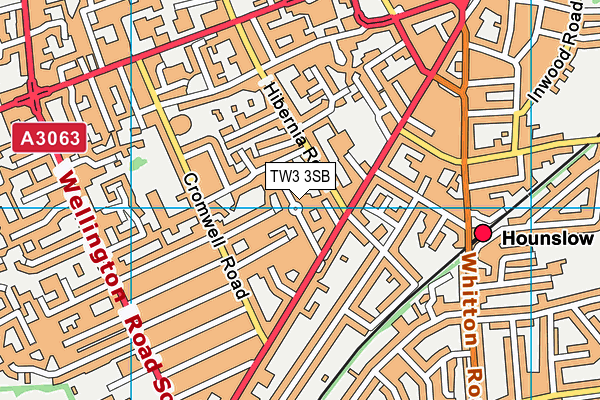 TW3 3SB map - OS VectorMap District (Ordnance Survey)