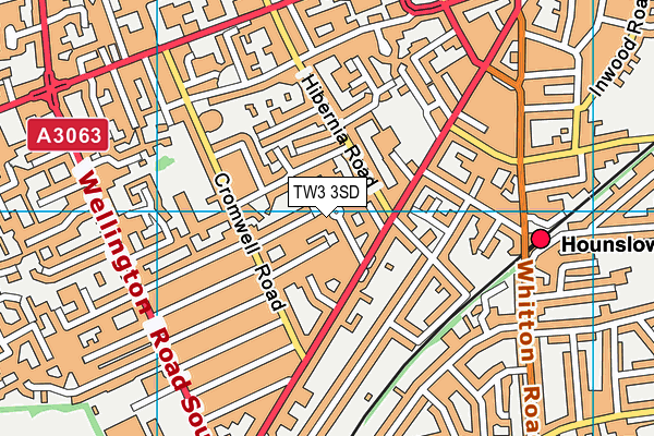 TW3 3SD map - OS VectorMap District (Ordnance Survey)