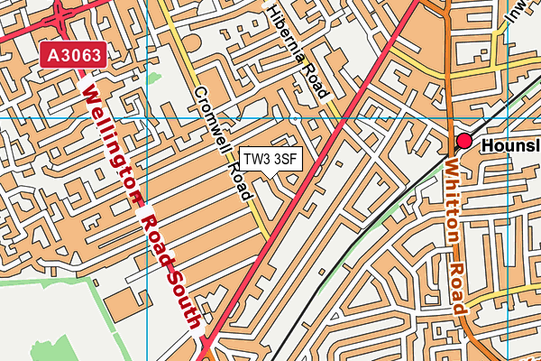 TW3 3SF map - OS VectorMap District (Ordnance Survey)