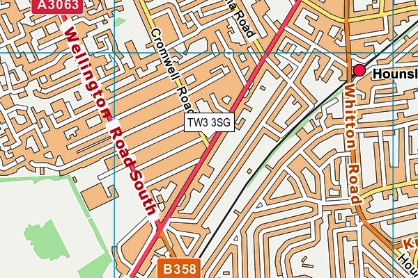 TW3 3SG map - OS VectorMap District (Ordnance Survey)