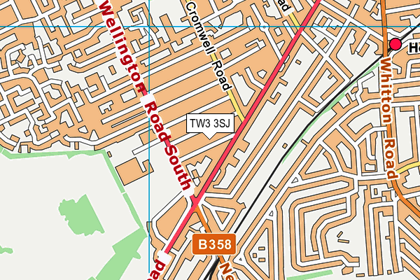 TW3 3SJ map - OS VectorMap District (Ordnance Survey)