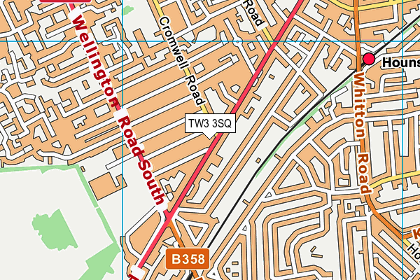 TW3 3SQ map - OS VectorMap District (Ordnance Survey)