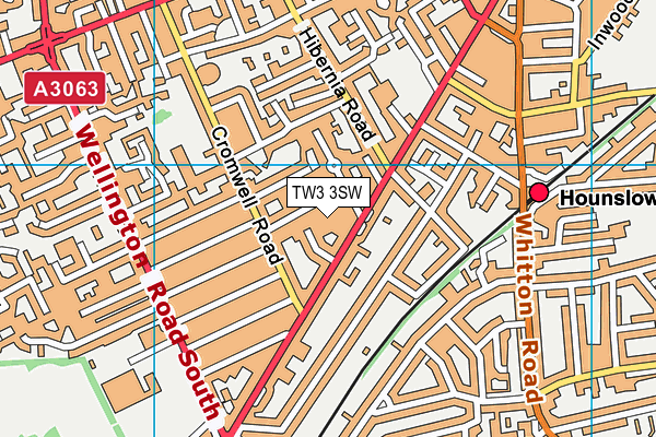 TW3 3SW map - OS VectorMap District (Ordnance Survey)