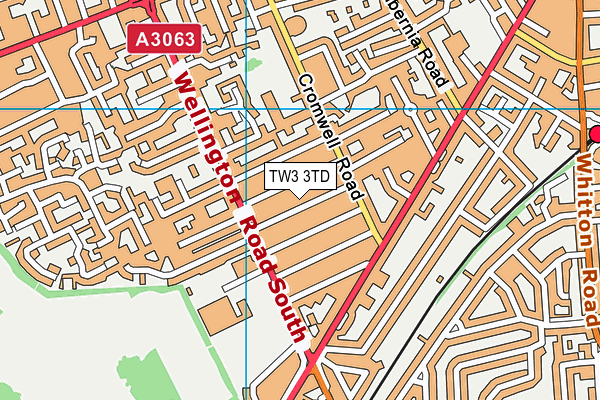 TW3 3TD map - OS VectorMap District (Ordnance Survey)