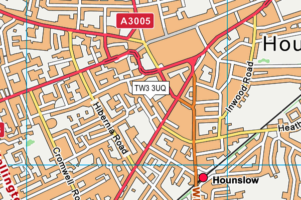 TW3 3UQ map - OS VectorMap District (Ordnance Survey)