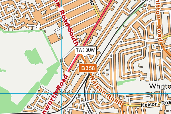 TW3 3UW map - OS VectorMap District (Ordnance Survey)