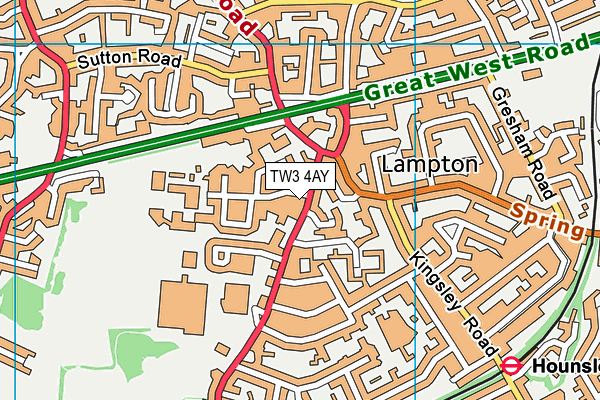 TW3 4AY map - OS VectorMap District (Ordnance Survey)