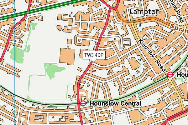 TW3 4DP map - OS VectorMap District (Ordnance Survey)
