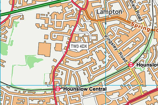 TW3 4DX map - OS VectorMap District (Ordnance Survey)