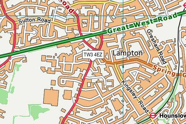 TW3 4EZ map - OS VectorMap District (Ordnance Survey)