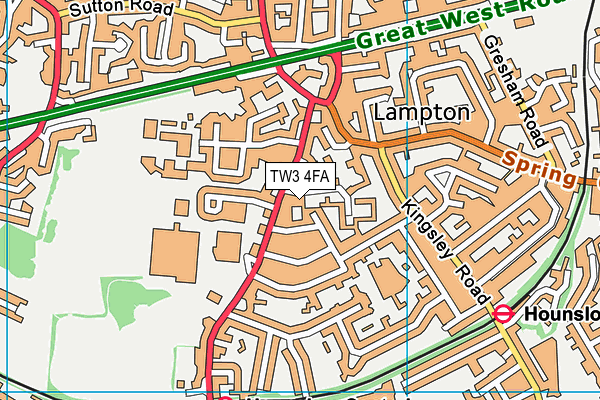 TW3 4FA map - OS VectorMap District (Ordnance Survey)