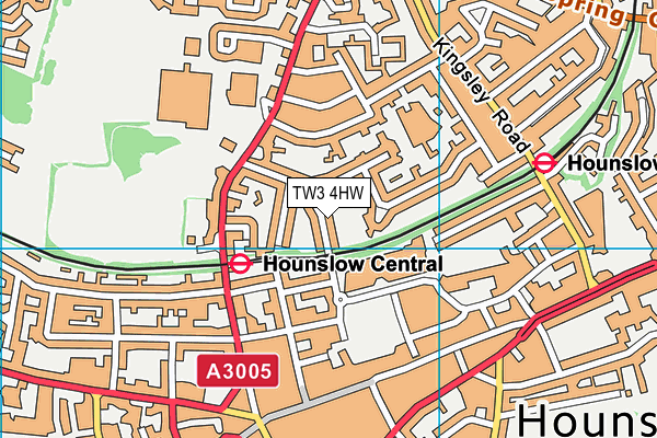 TW3 4HW map - OS VectorMap District (Ordnance Survey)