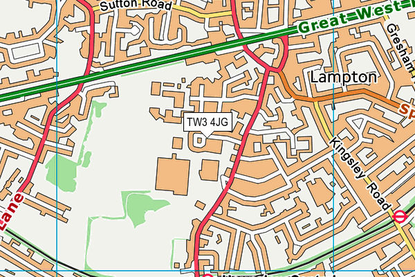 TW3 4JG map - OS VectorMap District (Ordnance Survey)