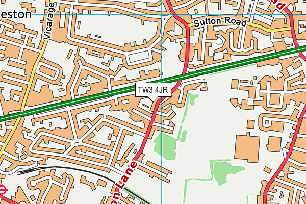 TW3 4JR map - OS VectorMap District (Ordnance Survey)