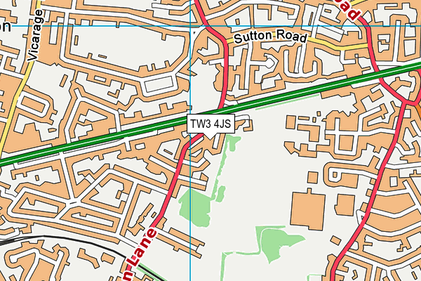 TW3 4JS map - OS VectorMap District (Ordnance Survey)