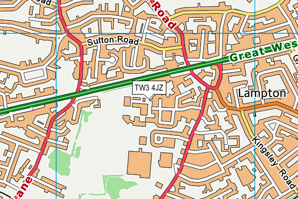 TW3 4JZ map - OS VectorMap District (Ordnance Survey)