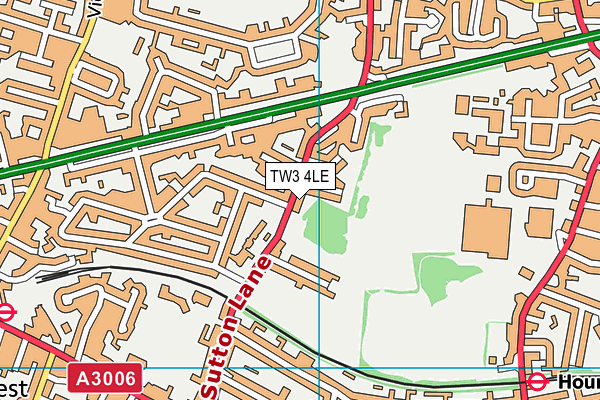 TW3 4LE map - OS VectorMap District (Ordnance Survey)