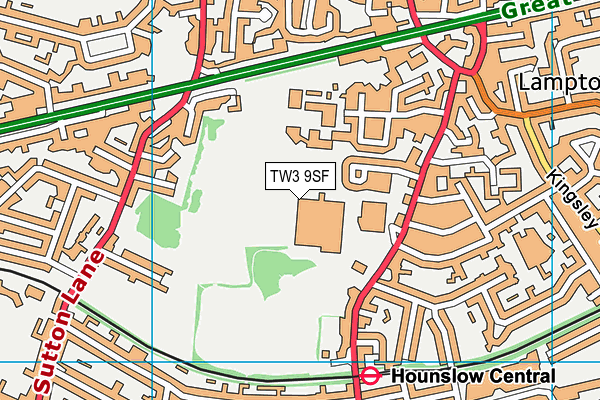 TW3 9SF map - OS VectorMap District (Ordnance Survey)