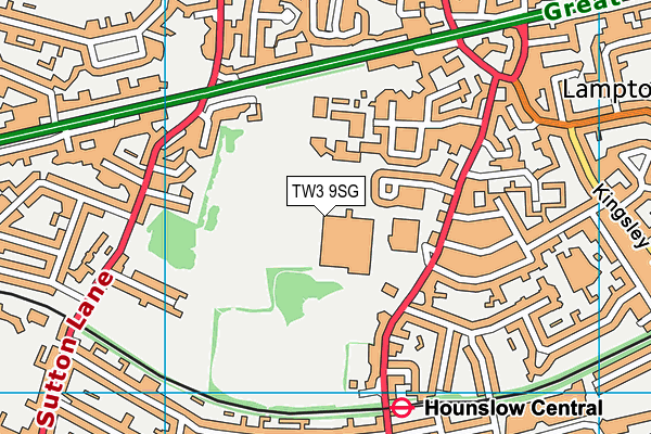 TW3 9SG map - OS VectorMap District (Ordnance Survey)