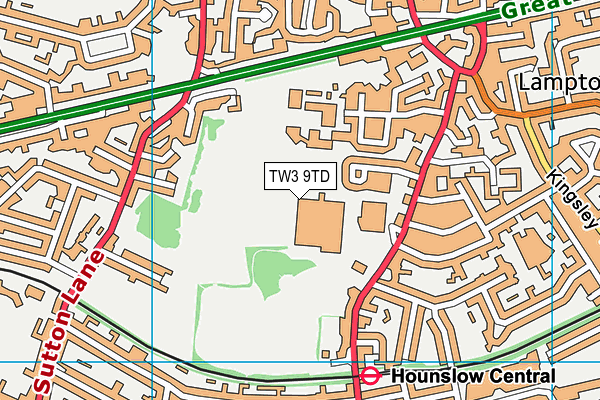 TW3 9TD map - OS VectorMap District (Ordnance Survey)