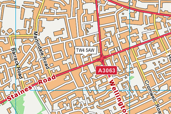 TW4 5AW map - OS VectorMap District (Ordnance Survey)