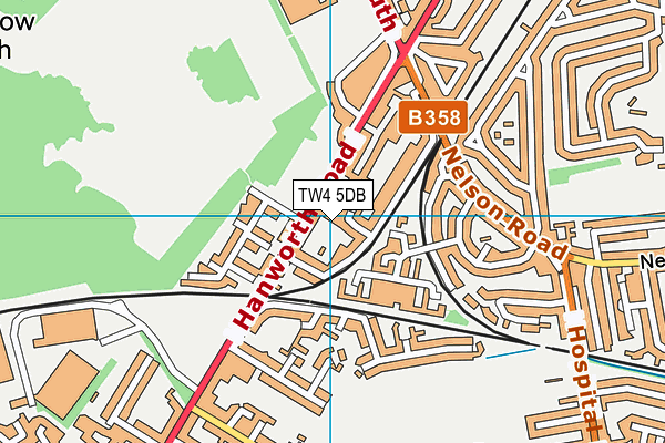TW4 5DB map - OS VectorMap District (Ordnance Survey)