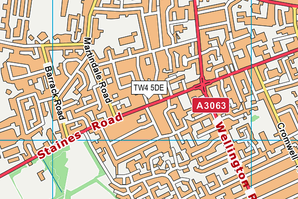 TW4 5DE map - OS VectorMap District (Ordnance Survey)