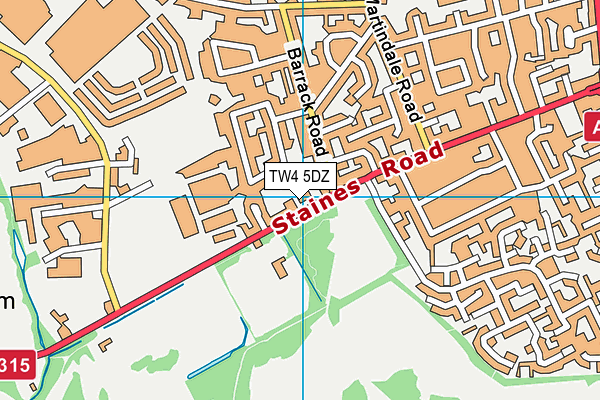 TW4 5DZ map - OS VectorMap District (Ordnance Survey)