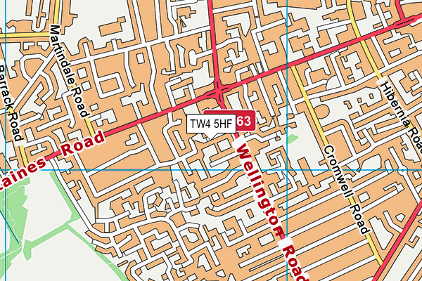 TW4 5HF map - OS VectorMap District (Ordnance Survey)