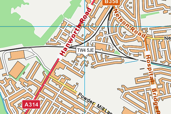 TW4 5JE map - OS VectorMap District (Ordnance Survey)