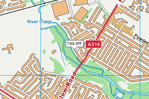 TW4 5PF map - OS VectorMap District (Ordnance Survey)