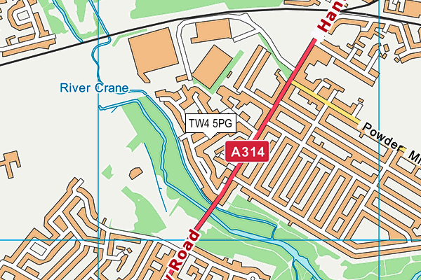 TW4 5PG map - OS VectorMap District (Ordnance Survey)