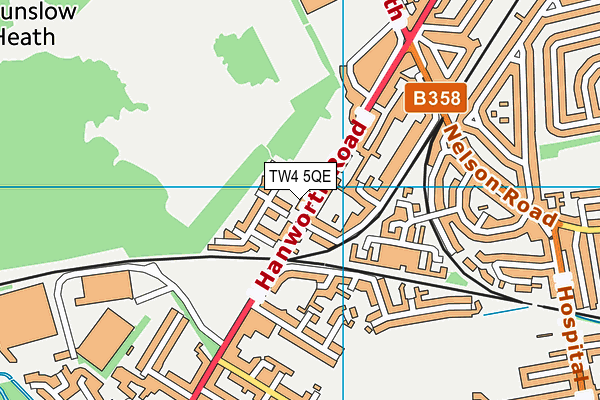 TW4 5QE map - OS VectorMap District (Ordnance Survey)