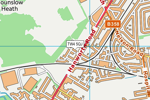TW4 5QJ map - OS VectorMap District (Ordnance Survey)
