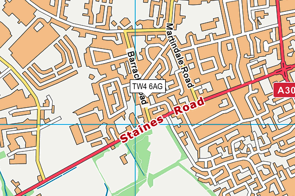 TW4 6AG map - OS VectorMap District (Ordnance Survey)
