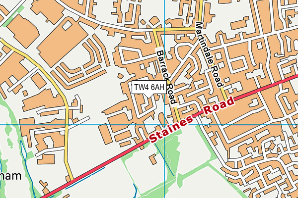 TW4 6AH map - OS VectorMap District (Ordnance Survey)