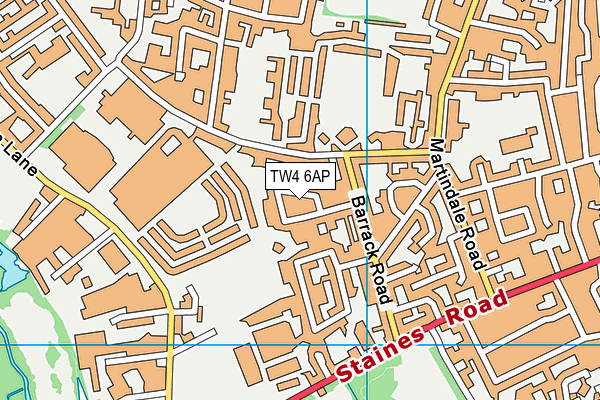 TW4 6AP map - OS VectorMap District (Ordnance Survey)