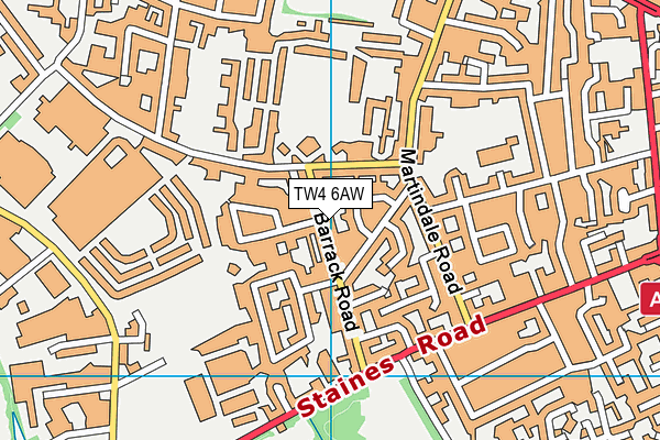 TW4 6AW map - OS VectorMap District (Ordnance Survey)