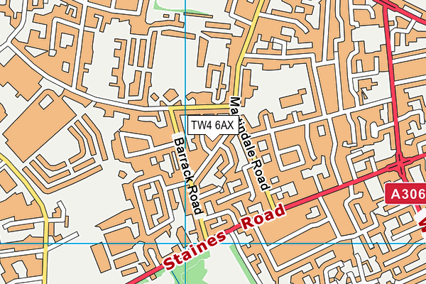 TW4 6AX map - OS VectorMap District (Ordnance Survey)