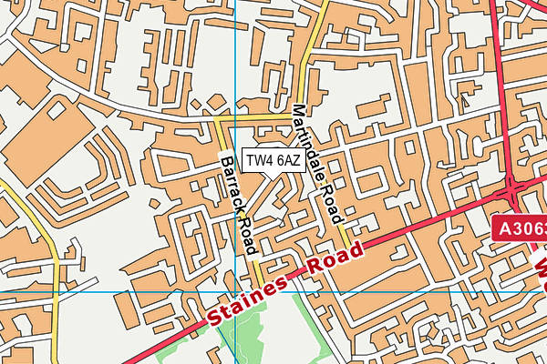 TW4 6AZ map - OS VectorMap District (Ordnance Survey)
