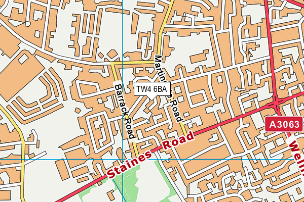 TW4 6BA map - OS VectorMap District (Ordnance Survey)