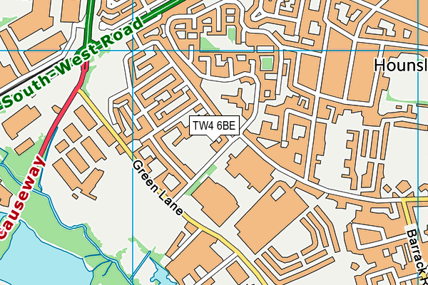 TW4 6BE map - OS VectorMap District (Ordnance Survey)