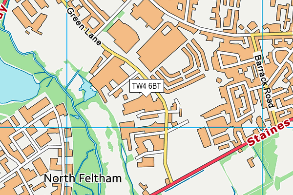 TW4 6BT map - OS VectorMap District (Ordnance Survey)