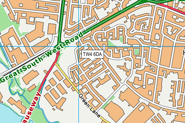 TW4 6DA map - OS VectorMap District (Ordnance Survey)