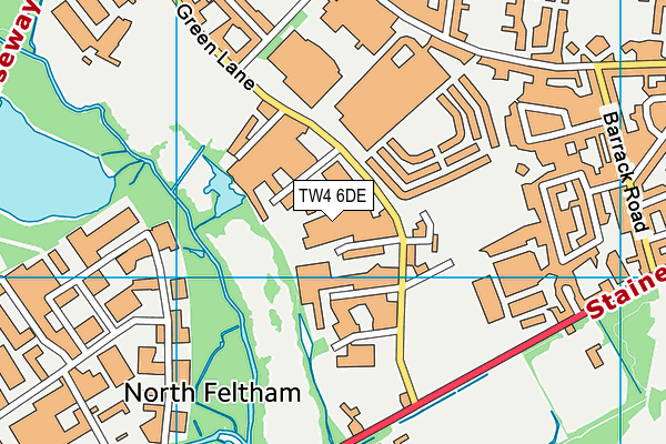 TW4 6DE map - OS VectorMap District (Ordnance Survey)