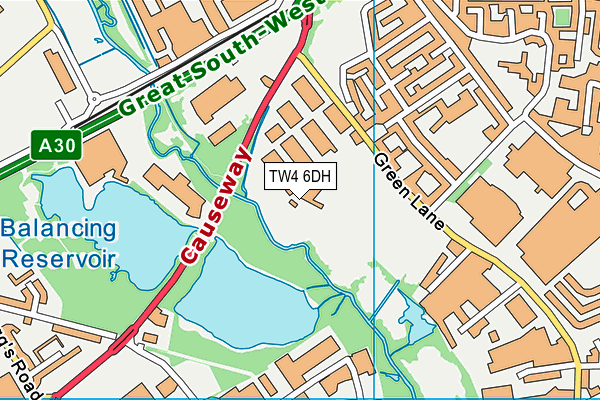 Green Lane Sports Ground map (TW4 6DH) - OS VectorMap District (Ordnance Survey)