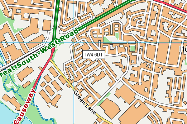 TW4 6DT map - OS VectorMap District (Ordnance Survey)