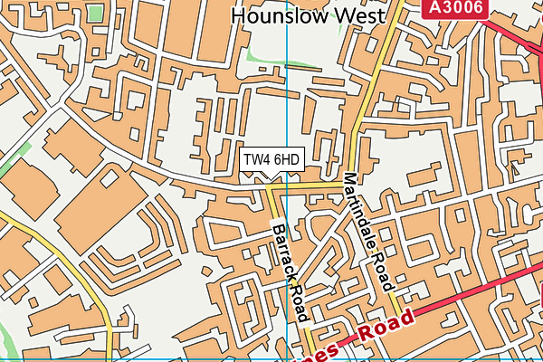 Cavalry Barracks Hounslow (Closed) map (TW4 6HD) - OS VectorMap District (Ordnance Survey)