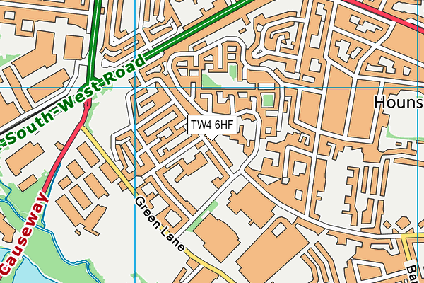 TW4 6HF map - OS VectorMap District (Ordnance Survey)