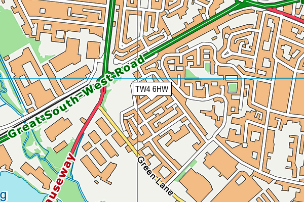 TW4 6HW map - OS VectorMap District (Ordnance Survey)